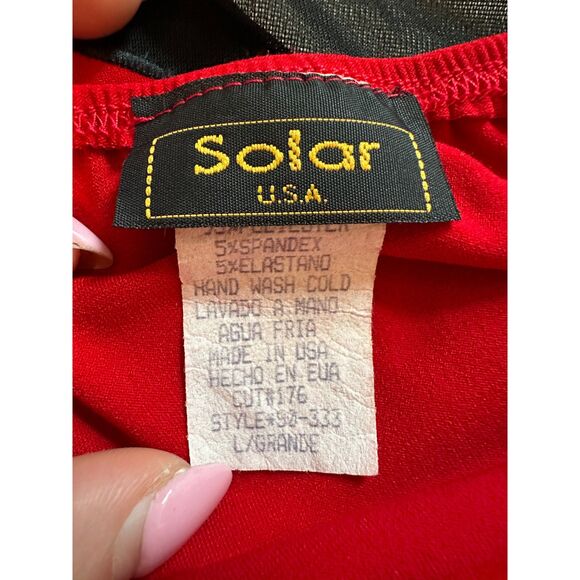 Vintage Y2K Red and Black Lace Spaghetti Straps Top Size Large - Picture 5 of 6